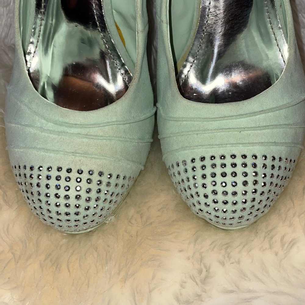 Mint green heels with rhinestones - Picture 5 of 5